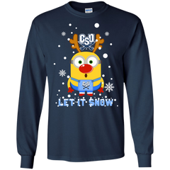 Minion Charleston Southern Buccaneers Ugly Christmas Sweaters Let It Snow LS Cotton T-Shirt - The White Eagles