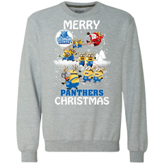 Georgia State Panthers Ugly Christmas Sweaters Minions Santa Claus Merry Christmas Sweatshirt - The White Eagles