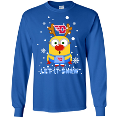 Minion Dayton Flyers Ugly Christmas Sweaters Let It Snow LS Cotton T-Shirt - The White Eagles