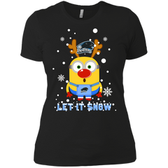 Minion Eastern Illinois Panthers Ugly Christmas Sweaters Let It Snow Ladies' Shirt - The White Eagles