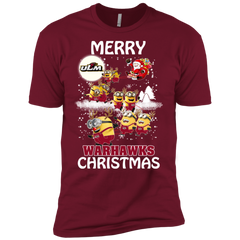 Louisiana Monroe Warhalks Ugly Christmas Sweaters Minions Santa Claus Men's Sleeve Shirt - The White Eagles