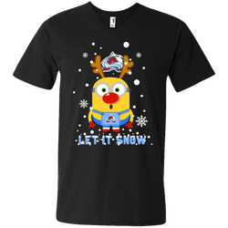 Minion Colorado Avalanche Ugly Christmas Sweaters Let It Snow Men's V-Neck T-Shirt - The White Eagles