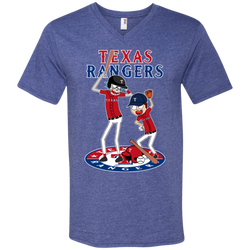 Texas Rangers Baseball Rick And Morty Men's V-Neck T-Shirt - The White Eagles