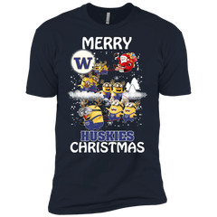 Washington Huskies Ugly Christmas Sweaters Minions Santa Claus Merry Christmas Men's Sleeve Shirt - The White Eagles