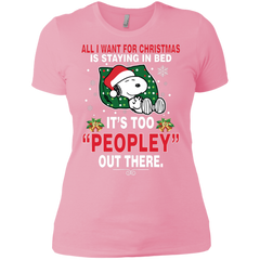 I Want For Christmas Is Staying In Bed Snoopy The Peanuts Movie Ladies' Shirt - The White Eagles