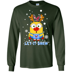 Minion Eastern Washington Eagles Ugly Christmas Sweaters Let It Snow LS Cotton T-Shirt - The White Eagles