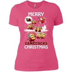 South Carolina Gamecocks Ugly Christmas Sweaters Minions Santa Claus Ladies' Shirt - The White Eagles
