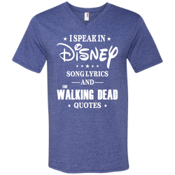 I Speak In Disney Song Lyrics And The Walking Dead Quotes Shirt Men's V-Neck T-Shirt - The White Eagles