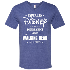 I Speak In Disney Song Lyrics And The Walking Dead Quotes Shirt Men's V-Neck T-Shirt - The White Eagles