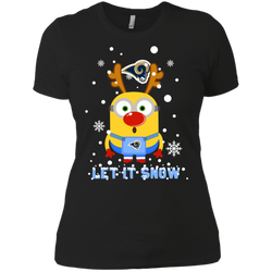 Minion Los Angeles Rams Ugly Christmas Sweaters Let It Snow Ladies' Shirt - The White Eagles
