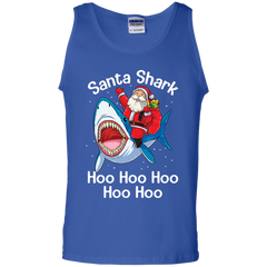 Santa Shark Hoo Hoo Hoo Hoo Hoo Christmas Ugly Christmas Sweater Tank Top - The White Eagles