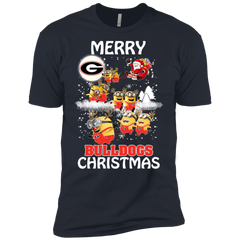 Georgia Bulldogs Ugly Christmas Sweaters Minions Santa Claus Merry Christmas Men's Sleeve Shirt - The White Eagles