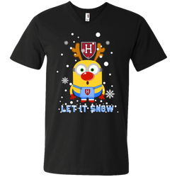Minion Harvard Crimson Ugly Christmas Sweaters Let It Snow Men's V-Neck T-Shirt - The White Eagles