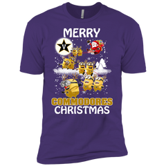 Vanderbilt Commodores Ugly Christmas Sweaters Minions Santa Claus Merry Christmas Men's Sleeve Shirt - The White Eagles