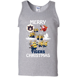 Auburn Tigers Ugly Christmas Sweaters Minions Santa Claus Merry Christmas Tank Top - The White Eagles