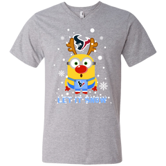 Minion Houston Texans Ugly Christmas Sweaters Let It Snow Men's V-Neck T-Shirt - The White Eagles
