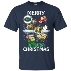 Florida Gators Ugly Christmas Sweaters Minions Santa Claus Merry Christmas Cotton T-Shirt - The White Eagles