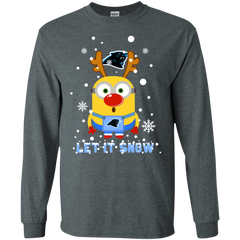 Minion Carolina Panthers Ugly Christmas Sweaters Let It Snow LS Cotton T-Shirt - The White Eagles