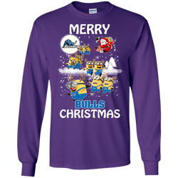 Buffalo Bulls Ugly Christmas Sweaters Minions Santa Claus Merry Christmas LS Cotton T-Shirt - The White Eagles