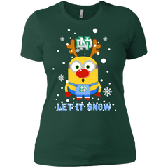 Minion North Dakota Fighting Hawks Ugly Christmas Sweaters Let It Snow Ladies' Shirt - The White Eagles