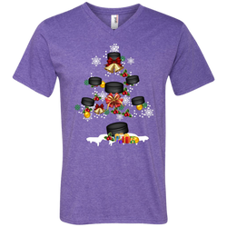 Christmas Is Coming Hockey Santa Claus Ugly Christmas Sweater Men's V-Neck T-Shirt - The White Eagles