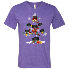 Christmas Is Coming Hockey Santa Claus Ugly Christmas Sweater Men's V-Neck T-Shirt - The White Eagles