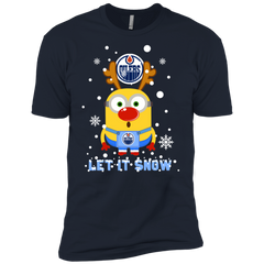Minion Edmonton Oilers Ugly Christmas Sweaters Let It Snow Men's Sleeve Shirt - The White Eagles