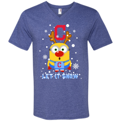 Minion Cleveland Indians  Ugly Christmas Sweaters Let It Snow Men's V-Neck T-Shirt - The White Eagles