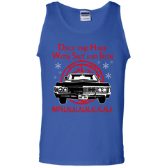 Deck The Halls With Salt And Iron Impala Lalalalalalala Supernatural Ugly Christmas Sweater Tank Top - The White Eagles