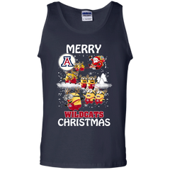 Arizona Wildcats T Shirts Minions Santa Claus Merry Christmas Tank Top - The White Eagles
