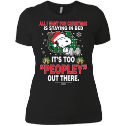 I Want For Christmas Is Staying In Bed Snoopy The Peanuts Movie Ladies' Shirt - The White Eagles