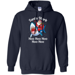 Santa Shark Hoo Hoo Hoo Hoo Hoo Christmas Ugly Christmas Sweater Hoodie - The White Eagles