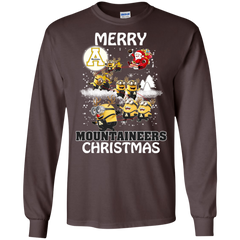 Appalachian State Mountaineers T Shirts Minions Santa Claus Merry Christmas LS Cotton T-Shirt - The White Eagles