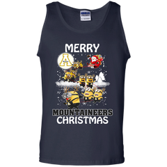 Appalachian State Mountaineers T Shirts Minions Santa Claus Merry Christmas Tank Top - The White Eagles