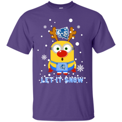 Minion Central Connecticut State Blue Devils Ugly Christmas Sweaters Let It Snow Cotton T-Shirt - The White Eagles