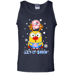 Minion New York Yankees  Ugly Christmas Sweaters Let It Snow Tank Top - The White Eagles