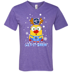 Minion Georgetown Hoyas Ugly Christmas Sweaters Let It Snow Men's V-Neck T-Shirt - The White Eagles