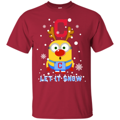 Minion Cleveland Indians  Ugly Christmas Sweaters Let It Snow Cotton T-Shirt - The White Eagles