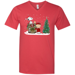 San Francisco 49ers Snoopy The Peanuts Ugly Christmas Sweater  Super Bowl Men's V-Neck T-Shirt - The White Eagles