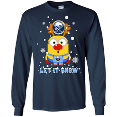 Minion Buffalo Sabres  Ugly Christmas Sweaters Let It Snow LS Cotton T-Shirt - The White Eagles