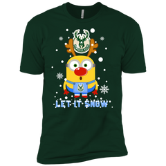 Minion Milwaukee Bucks Ugly Christmas Sweaters Let It Snow Men's Sleeve Shirt - The White Eagles