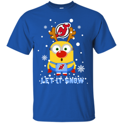 Minion New Jersey Devils Ugly Christmas Sweaters Let It Snow Cotton T-Shirt - The White Eagles