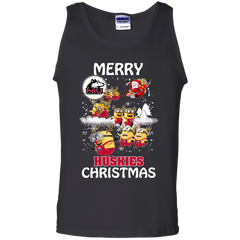 Northern Lllinois Huskies Ugly Christmas Sweaters Minions Santa Claus Merry Christmas Tank Top - The White Eagles