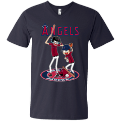 Los Angeles Angels Baseball Rick And Morty Men's V-Neck T-Shirt - The White Eagles