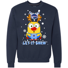 Minion Charlotte Hornets Ugly Christmas Sweaters Let It Snow Sweatshirt - The White Eagles