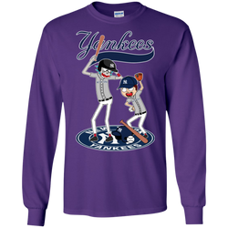 New York Yankees Baseball Rick And Morty LS Cotton T-Shirt - The White Eagles