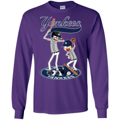 New York Yankees Baseball Rick And Morty LS Cotton T-Shirt - The White Eagles