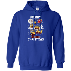 Texas A_amp_m Aggies Ugly Christmas Sweaters Minions Santa Claus Merry Christmas Hoodie - The White Eagles