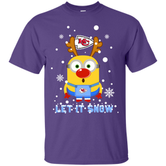 Minion Kansas City Chiefs Ugly Christmas Sweaters Let It Snow Cotton T-Shirt - The White Eagles