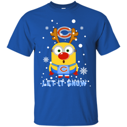 Minion Chicago Bears Ugly Christmas Sweaters Let It Snow Cotton T-Shirt - The White Eagles
